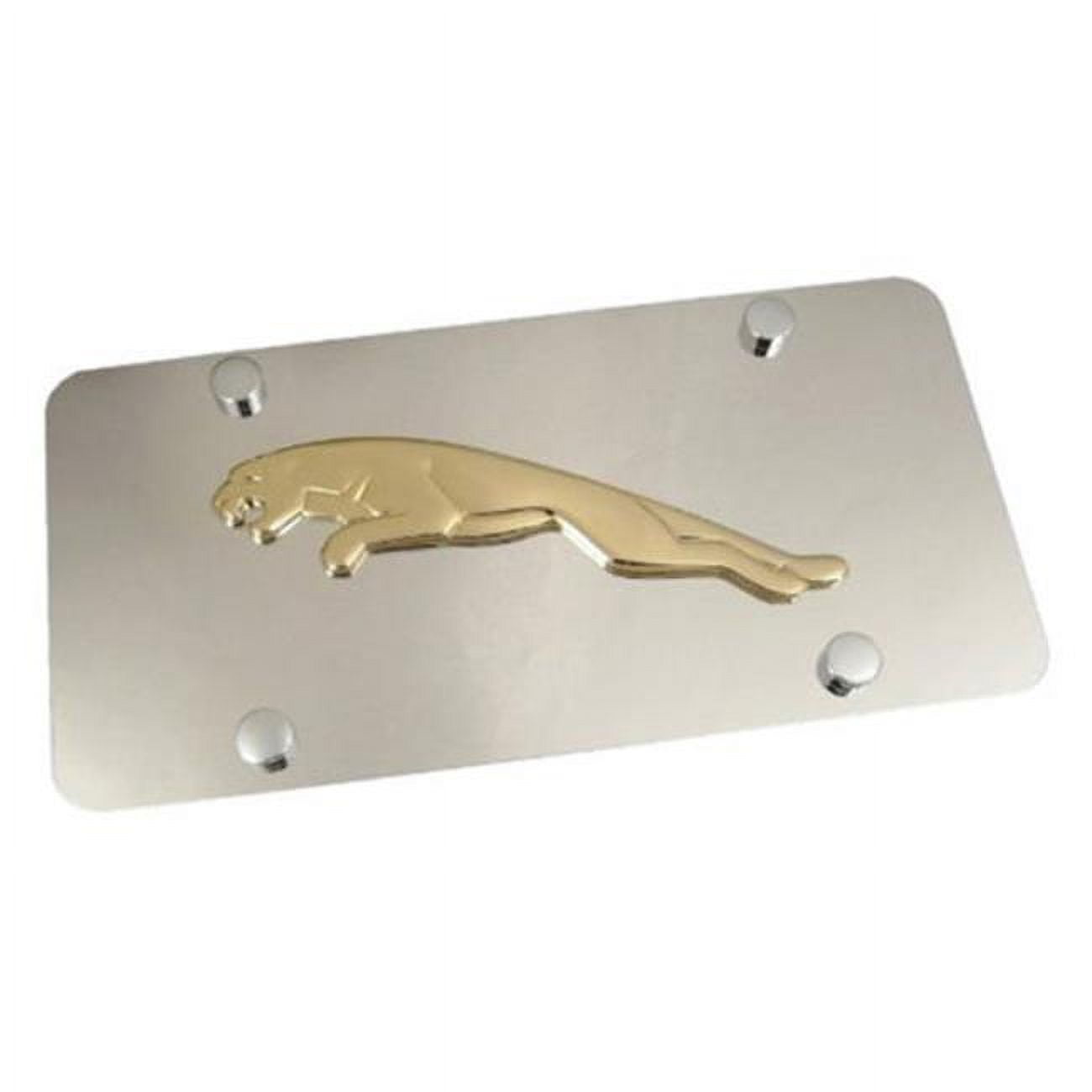 Au-Tomotive Gold JAG.GC Jaguar Logo Gold on Chrome License Plate