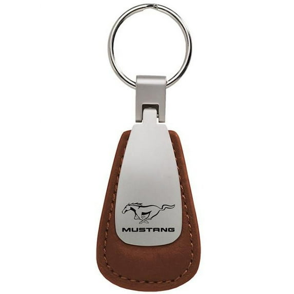 Au-Tomotive Gold KCTL.MUS.BRN Mustang Brown Leather Teardrop Key Fob