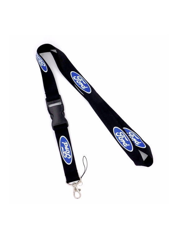 Official Licensed for Ford White Word Black Universal Lanyard Neck Strap Key Chain