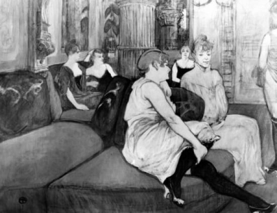 Au salon de la rue des Moulins by Henri de Toulouse-Lautrec 1894 (1864-1901) rance Albi Toulouse-Lautrec Museum Canvas Art - Henri de Toulouse-Lautrec (24 x 36)