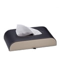 thumbnail image 1 of AuMoHall Black with Beige Tissue Box Cover PU Leather Rectangular Tissue Holder for Home Car Office Decor (NO Paper Towel), 1 of 7