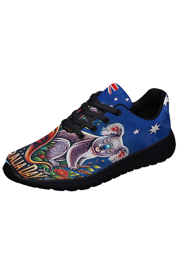 AuStalia Kangaroo and Koala Happy AuStalia Day Shoes Sneakers Black Size 10.5