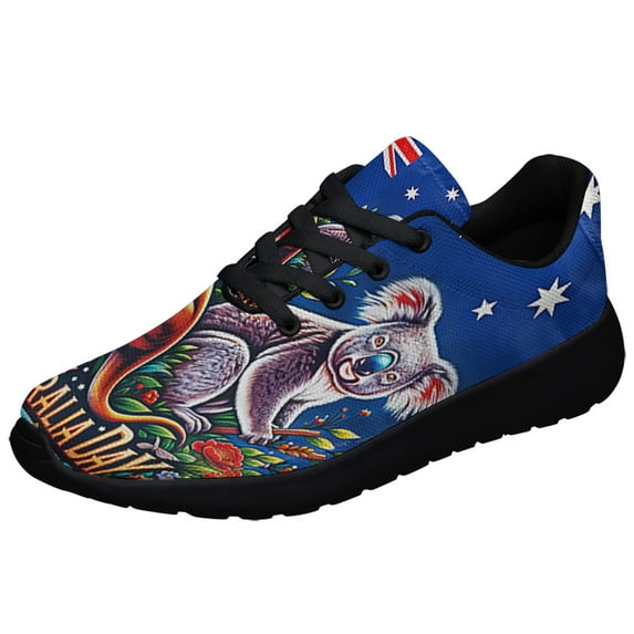 AuStalia Kangaroo and Koala Happy AuStalia Day Shoes Sneakers Black Size 9