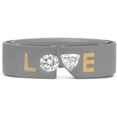 thumbnail image 1 of AuTiC Love Band – Unisex Timeless & elegant Ring crafted from Aerospace-Grade Titanium with Lab-grown diamonds, 22k Gold Inlay, & Symbolic "Space" for growth., 1 of 7