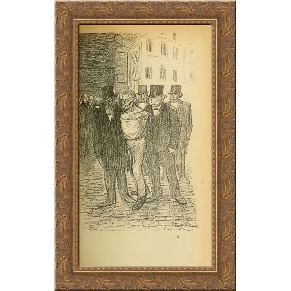Aubade Rouge 24x16 Gold Ornate Wood Framed Canvas Art by Theophile Steinlen