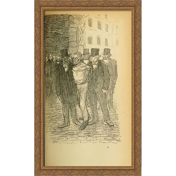 Aubade Rouge 24x40 Large Gold Ornate Wood Framed Canvas Art by Theophile Steinlen