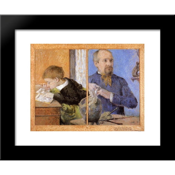 Aube the Sculptor and His Son 20x24 Framed Art Print by Paul Gauguin