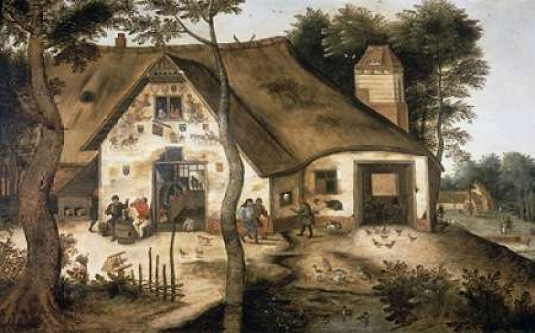 Auberge Saint-Michel Canvas Art - Pieter the Younger Bruegel (12 x 18)