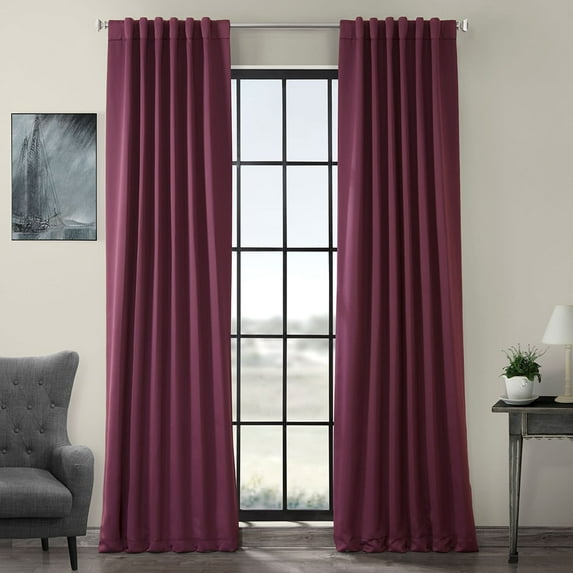 Aubergine Blackout Room Darkening Curtain (1 Panel), Aubergine, 50W X 120L