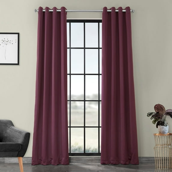 Half Price Drapes Aubergine Grommet Room Darkening Curtains for Bedroom (1 Panel), 50W X 84L
