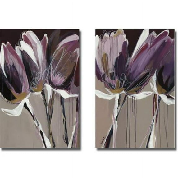 Aubergine Splendor I & II by Angela Maritz Premium Gallery-Wrapped Canvas Giclee Art Set - Ready to Hang, 16 x 24 x 1.5 in.