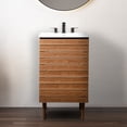thumbnail image 1 of JONATHAN Y Aubert 20 in. W x 18 in. D x 33 in. H, Thick Linear Slat 2-Shelf, Bath Vanity Cabinet ONLY, Walnut, VAN1000B, 1 of 7