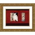 thumbnail image 1 of Aubert, Sylvie 32x24 Gold Ornate Wood Framed with Double Matting Museum Art Print Titled - Lhomme au faucon, 1 of 4