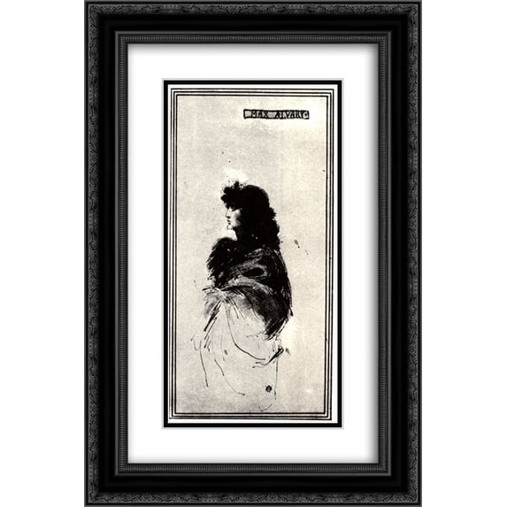 Aubrey Beardsley 2x Matted 16x24 Black Ornate Framed Art Print 'Max Alvary'