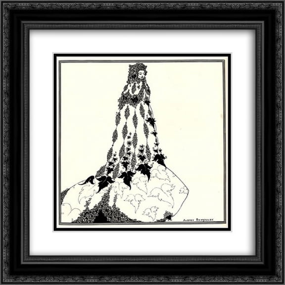 Aubrey Beardsley 2x Matted 20x20 Black Ornate Framed Art Print 'A Suggested Reform in Ballet Costume'