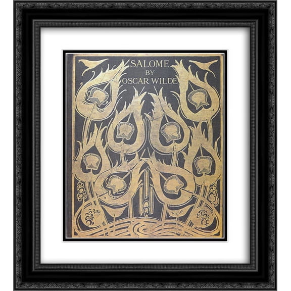 Aubrey Beardsley 2x Matted 20x24 Black Ornate Framed Art Print 'Original sketch for the cover of 'Salome''