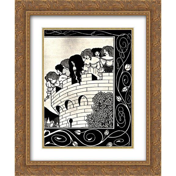 Aubrey Beardsley 2x Matted 20x24 Gold Ornate Framed Art Print 'A Devil in Woman's Likeness 2'