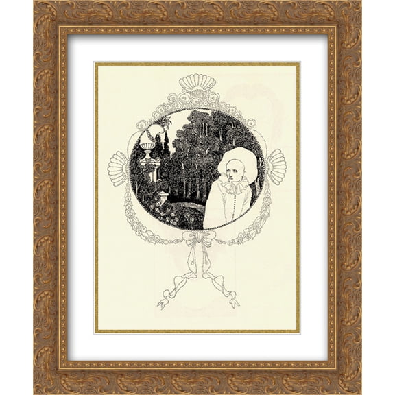 Aubrey Beardsley 2x Matted 20x24 Gold Ornate Framed Art Print 'Pierrot of the Minute'
