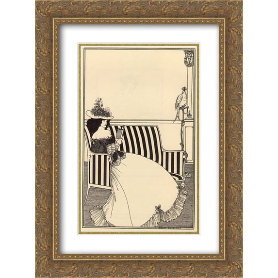 Aubrey Beardsley 2x Matted 20x24 Gold Ornate Framed Art Print 'Smithers'