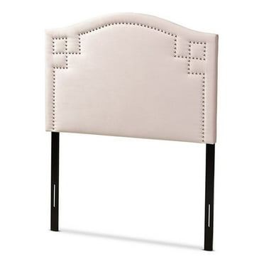 Aubrey Modern and Contemporary Light Pink Velvet Fabric Upholstered Twin Size Headboard