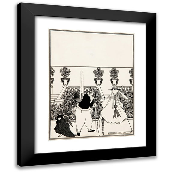 Aubrey Vincent Beardsley 15x18 Black Modern Framed Museum Art Print Titled - The Driving of Cupid from the Garden (1896)