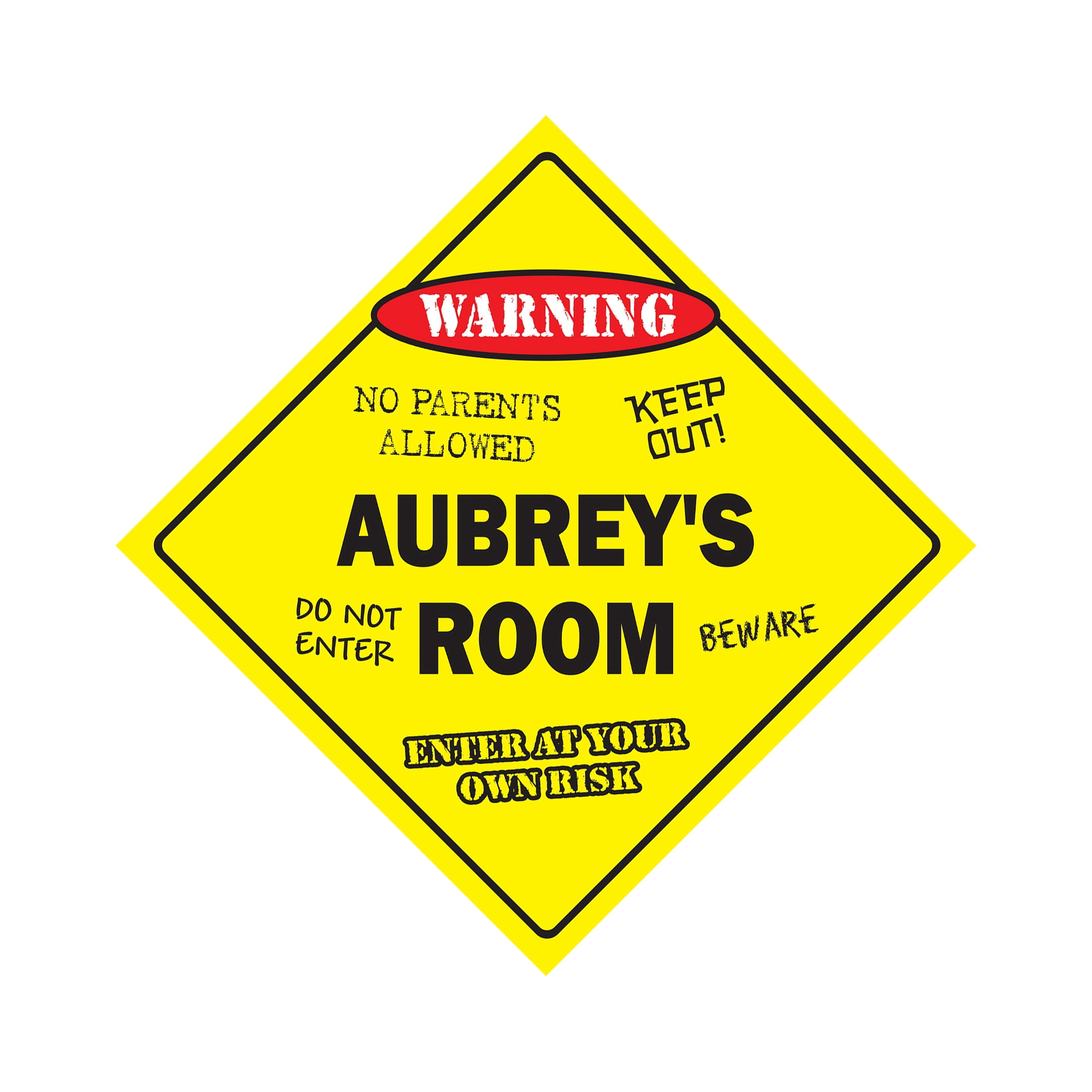 Aubrey's Room Sign Crossing Zone Xing | Indoor/Outdoor | 20