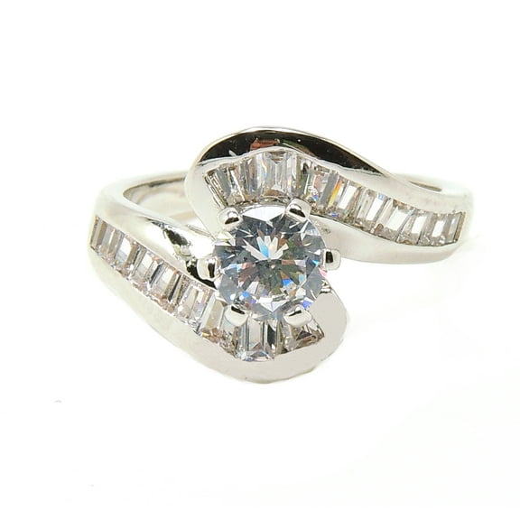 Aubry Engagement Ring Womens Cubic Zirconia Bauguette Ginger Lyne Collection