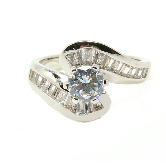 Aubry Engagement Ring Womens Cubic Zirconia Bauguette Ginger Lyne Collection
