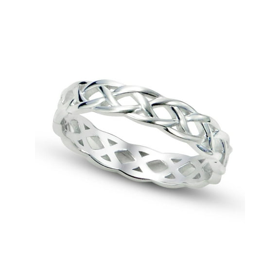 Auburet Celtic Knot Sterling Silver Wedding Ring,925, Sterling Silver, 4mm