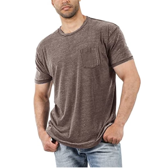 Auburet Men's Short Sleeve Soft T-Shirt Casual Crew Neck Tee Tops Pocket Shirt