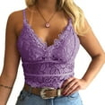 thumbnail image 1 of Auburet Women's Soft Casual Lace Crochet Spaghetti Strap Cami Crop Top Camisole, 1 of 5