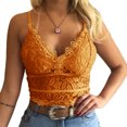thumbnail image 1 of Auburet Women's Soft Casual Lace Crochet Spaghetti Strap Cami Crop Top Camisole, 1 of 5