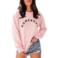 thumbnail image 1 of Auburet Womens Graphic Shirt Crew Neck Solid Color Long Sleeve Casual Loose Letter Pullover Tops, 1 of 4