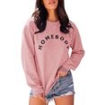 thumbnail image 1 of Auburet Womens Graphic Shirt Crew Neck Solid Color Long Sleeve Casual Loose Letter Pullover Tops, 1 of 4