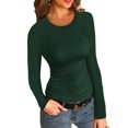 thumbnail image 1 of Auburet Womens Ribbed Long Sleeve Crewneck Shirts Sweaters Slim Fit Basic Tops, 1 of 2