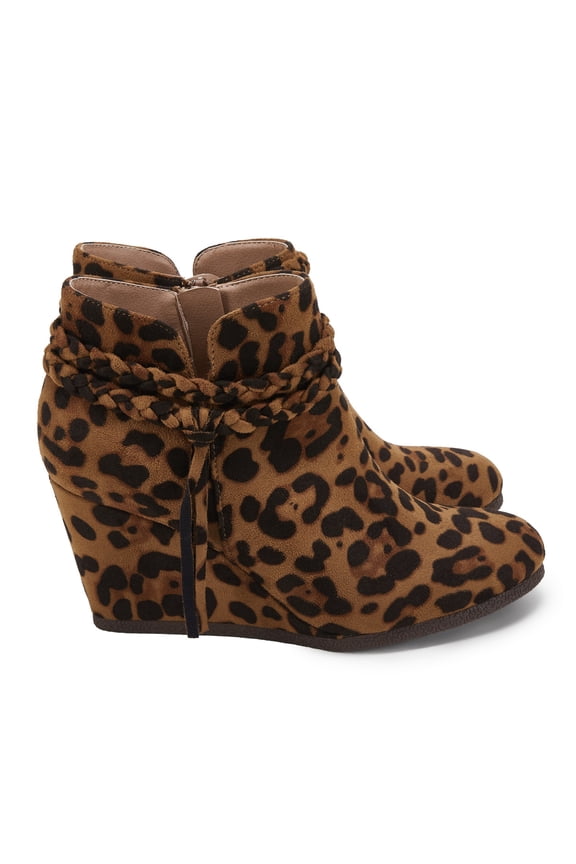 Womens Wedge Ankle Boots Braided Fringe Strap Heeled Fall Booties Dress Shoes