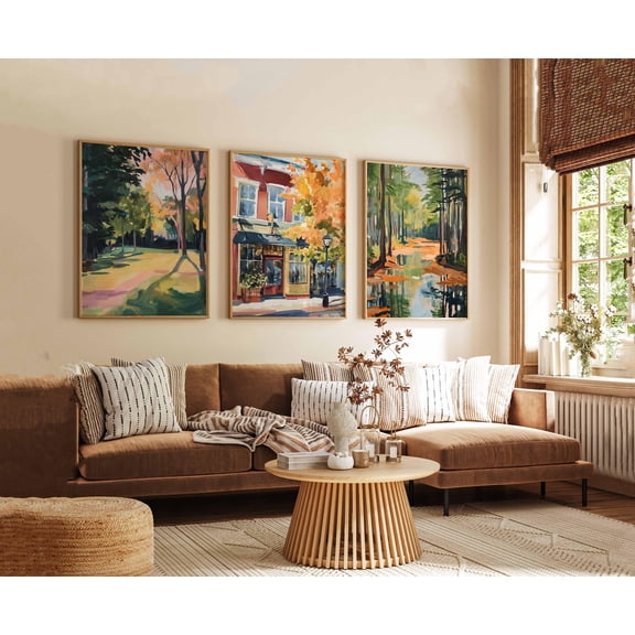 Auburn Alabama Posters Vintage Travel Prints USA City Wall Art College Town Decor Southern Home Poster Set Set 3
