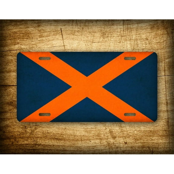 Auburn Alabama Weathered Metal Flag License Plate - Aluminum ( 12 inch x 6 inch )