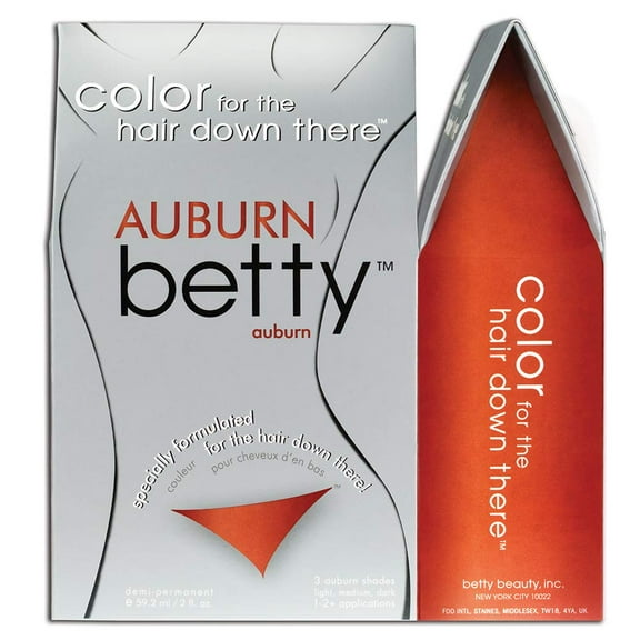 Auburn Betty - Hair Color for the Hair Down There Kit - Auburn/Red (Pack of 3)