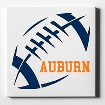 Auburn Football - Orange, Blue - 10" x 10" - Decorative Canvas Wall Art - White Edge - 5/8" Gallery Wrapped