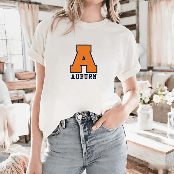 Auburn Old School - Block A, Classic Collegiate Vintage Team Spirit Unisex T-Shirt, up to size 5XL