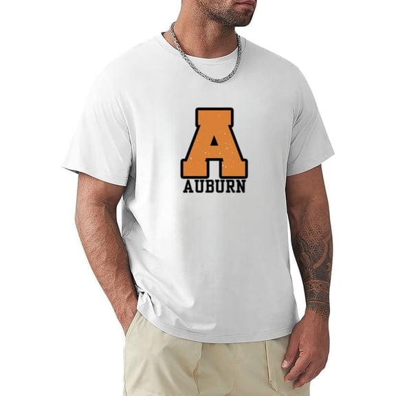 Auburn Old School Collegiate Vintage Team Spirit Retro Style T-shirt, for men & women, up to size 5XL.