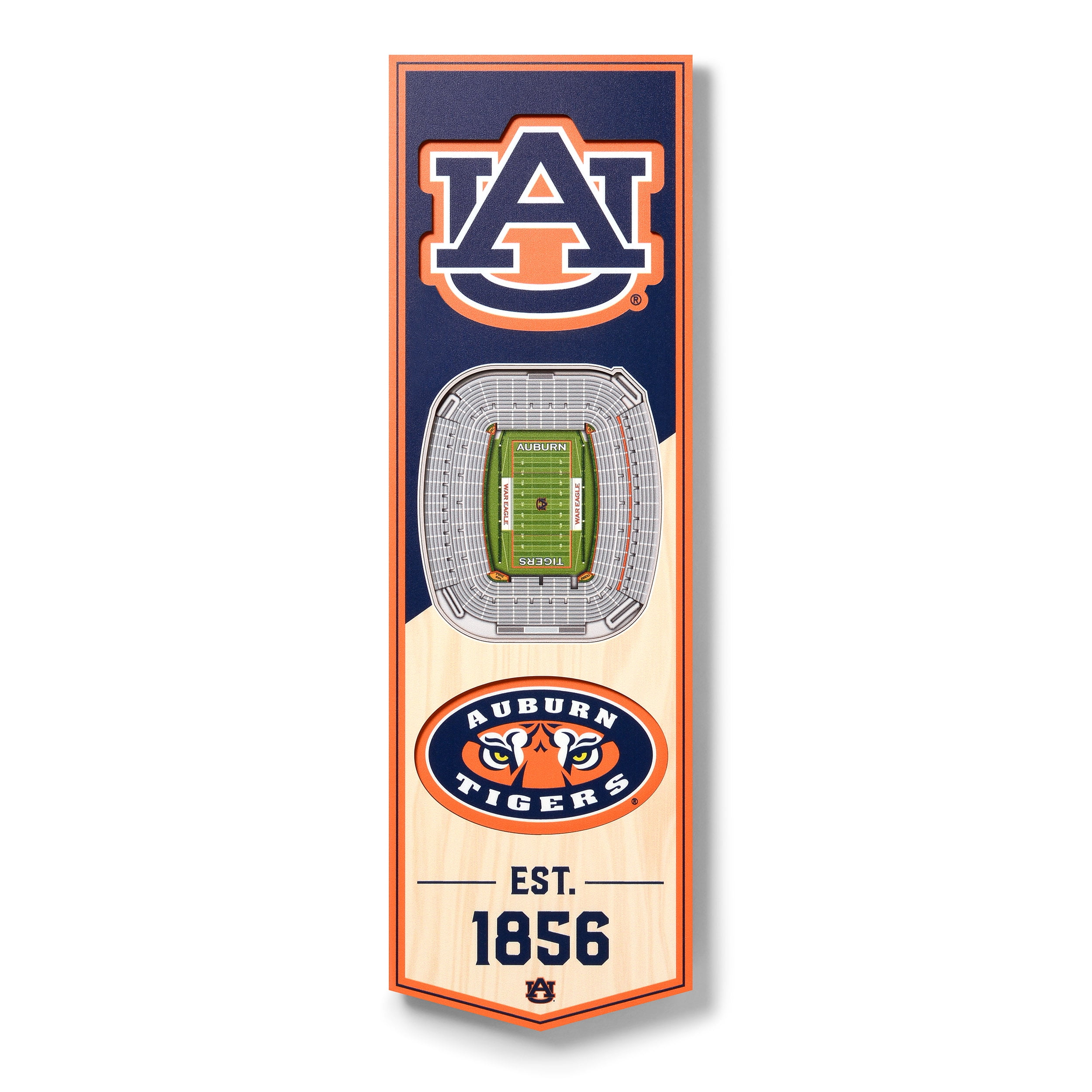 Auburn Tigers 6'' x 19'' 3D StadiumView Banner