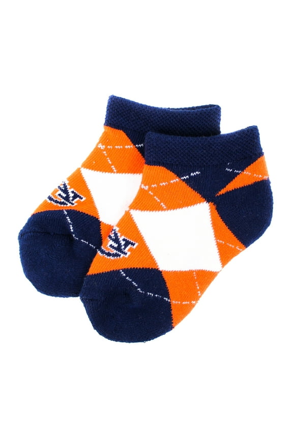 Auburn Tigers Baby Argyle No Show Sock
