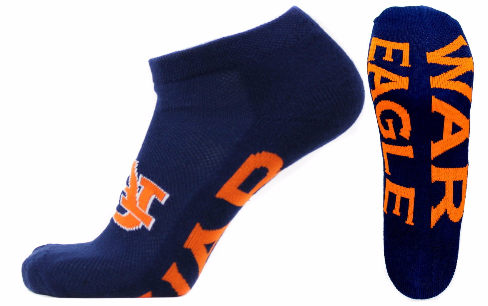 Auburn Tigers Blue No-show Footie Sock - Donegal Bay - Unisex - One Size - No-Show