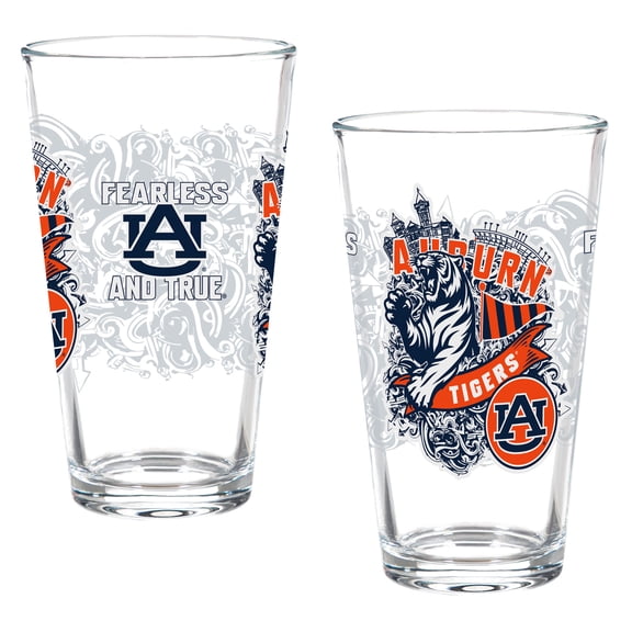 Auburn Tigers Hometown Series 16oz Pint Glass 2-Piece Set with Gift Box