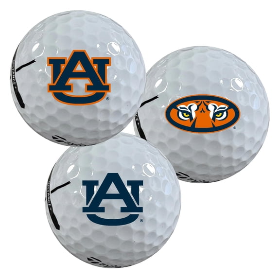 Auburn Tigers Logo Edition Officially Licensed NCAA Taylormade Distance+ Golf Balls 12-Pack (Dozen)