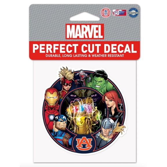 Auburn Tigers Marvel Avengers Perfect Cut Decal 4"x4'