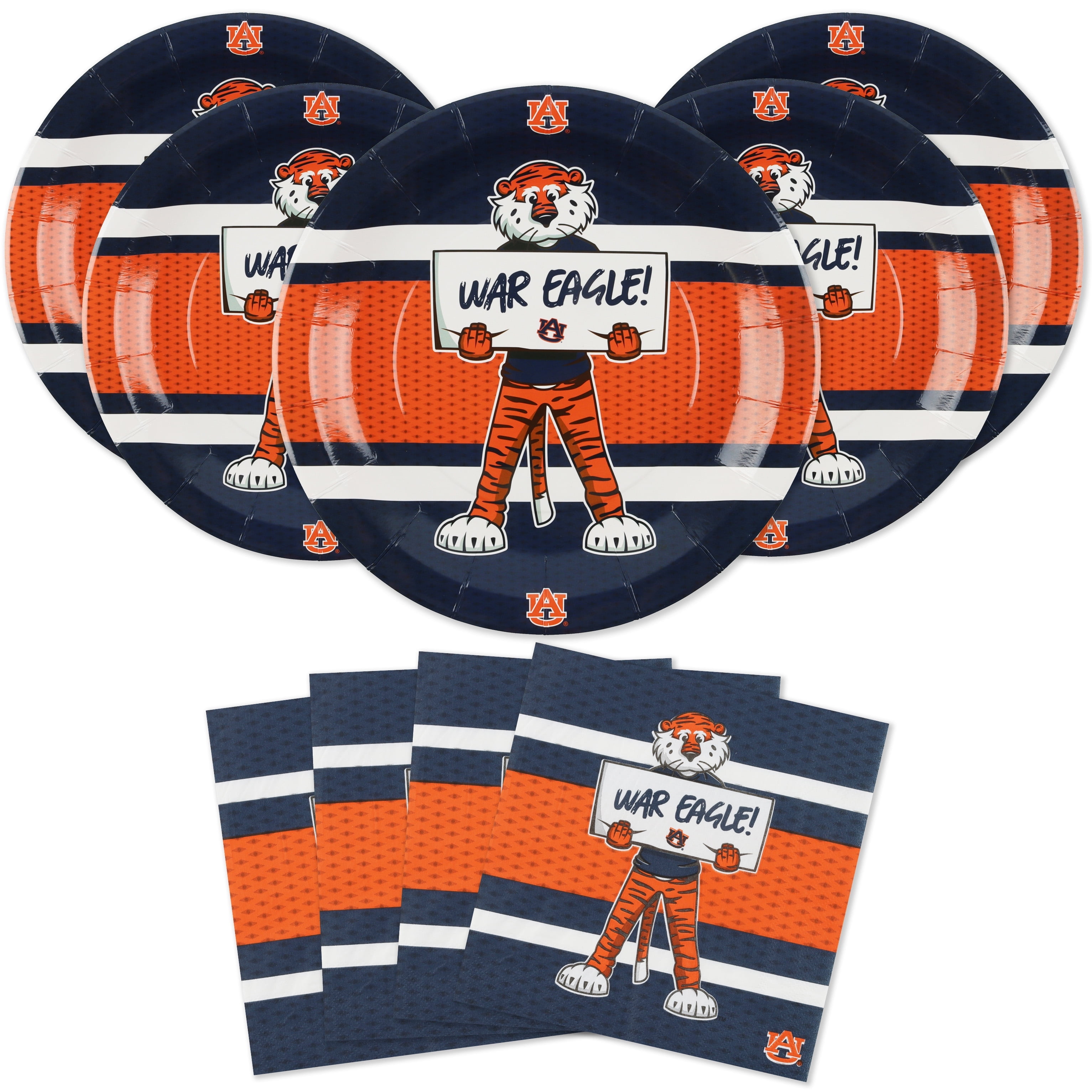 Auburn Tigers Party for 24! Includes 24 Lg. Plates & 32 Luncheon Napkins. Party with Aubie at your next Football tailgate, Basketball party, Birthday, or any Auburn University event. by Havercamp