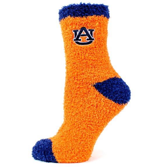 Auburn Tigers Solid Fuzzy Sock - Donegal Bay - Unisex - One Size - Ankle